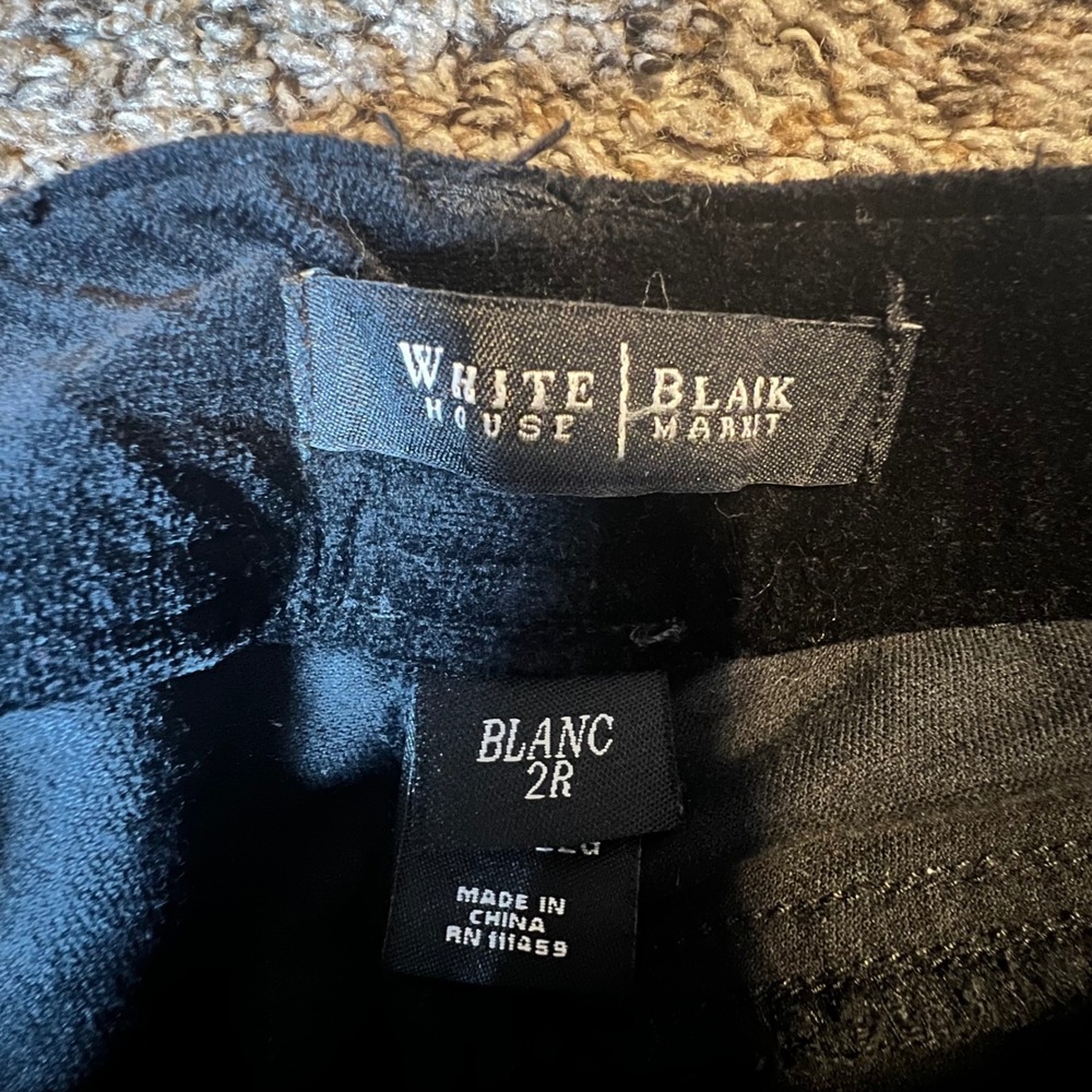 White House Black Market Blanc Black‎ Velvet Boot Leg Pants Womens 2R RN111459 - Picture 2 of 8
